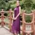 Mùa hè 2019 mới không tay đầm mới Trung Quốc phong cách fan hâm mộ văn học retro phụ nữ cải tiến váy sườn xám Hanfu - Váy dài