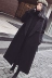 Chống mùa giải phóng mặt bằng Hàn Quốc phiên bản của đầu gối áo len màu đen nữ mùa đông lỏng tie trong áo len dài hai mặt Áo len lót đôi