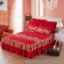 Bông chần giường đơn váy đôi công chúa gió dày ấm bông cộng với bông giường đơn bìa 1.5 m1.8 m bộ đồ giường