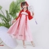 Trẻ em Hanfu 12-15 tuổi Trang phục Trung Quốc phong cách siêu cổ tích công chúa cổ tích váy bé lớn guzheng trang phục - Trang phục