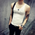 Mùa hè in ấn mồ hôi vest Hàn Quốc phiên bản của không tay Slim workout quần áo T-Shirt nam thể thao vest nam áo sơ mi áo T-Shirt mỏng Lót