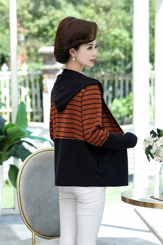 Осенняя тонкая толстовка с капюшоном для матери, спортивная куртка для отдыха, лонгслив