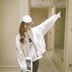 Mùa thu mới của Hàn Quốc phiên bản của các trường đại học gió lỏng mỏng dài tay đồng phục bóng chày áo khoác ngắn nữ cardigan giản dị áo sơ mi sinh viên áo khoác da nữ Áo khoác ngắn