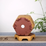 Yixing Boutique Purple Sand Orchid Pot Flower Pot Bonsai Bonsai Bonsai Растения и синий шесть -квадратный квадрат с поддонами фиолетовый песок