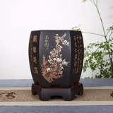 Yixing Boutique Purple Sand Orchid Pot Flower Pot Bonsai Bonsai Bonsai Растения и синий шесть -квадратный квадрат с поддонами фиолетовый песок