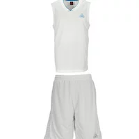 Đỉnh mùa hè đích thực mới đào tạo toàn diện ngắn thể thao phù hợp với thở thoải mái trắng đồng phục bóng rổ nam bộ quần áo the thao nam adidas