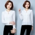 Voan áo sơ mi dài tay áo 2018 mùa xuân và mùa thu đông quần áo thời trang mới hoang dã phụ nữ Hàn Quốc của lỏng ren trắng áo triều