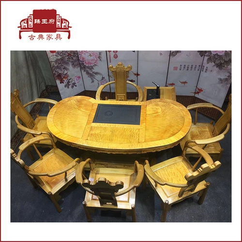 Специальное предложение сплошное дерево мебель из красного дерева золото шелк шелк нанму чайный стол