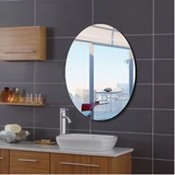 Зеркало в ванной комнате HD Гигинитарное зеркало овальное и изысканное края, водонепроницаемый водонепроницаемый, влажный зеркальный столик для ванной комнаты зеркало