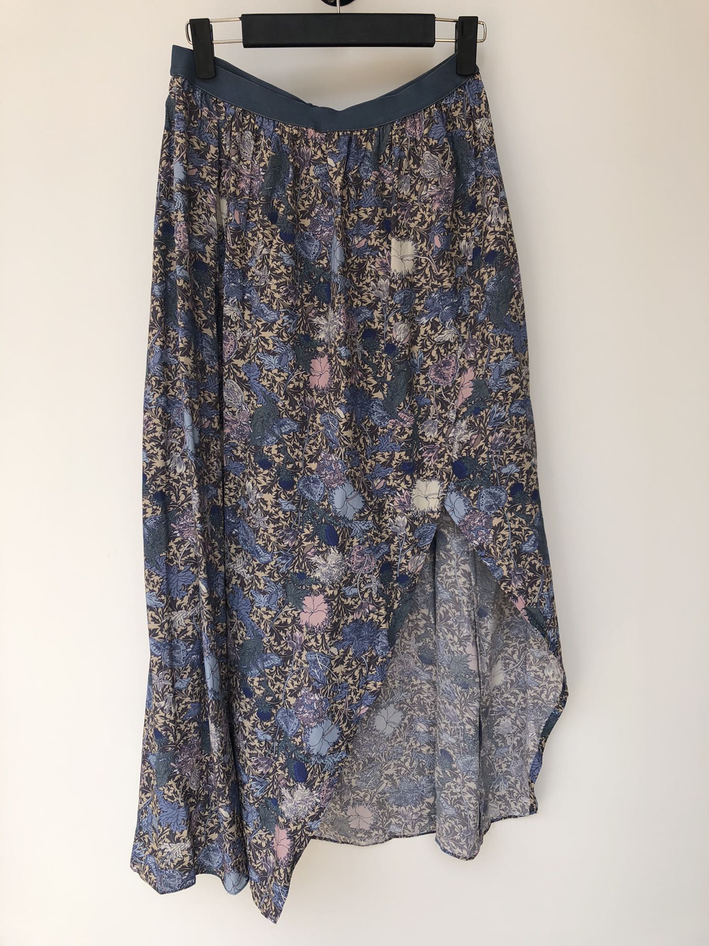 Half Skirt21 summer new pattern French Retro flowers and plants printing Dress Half skirt braces skirt