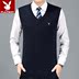 Mùa thu và mùa đông cashmere vest nam trung niên của nam giới len áo len vest V-Cổ vest trong người già dày áo len Dệt kim Vest