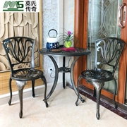 Bàn ghế ban công Mohs kết hợp ba mảnh sắt rèn ngoài trời bằng nhôm đúc và bàn ghế sân vườn nội thất châu Âu