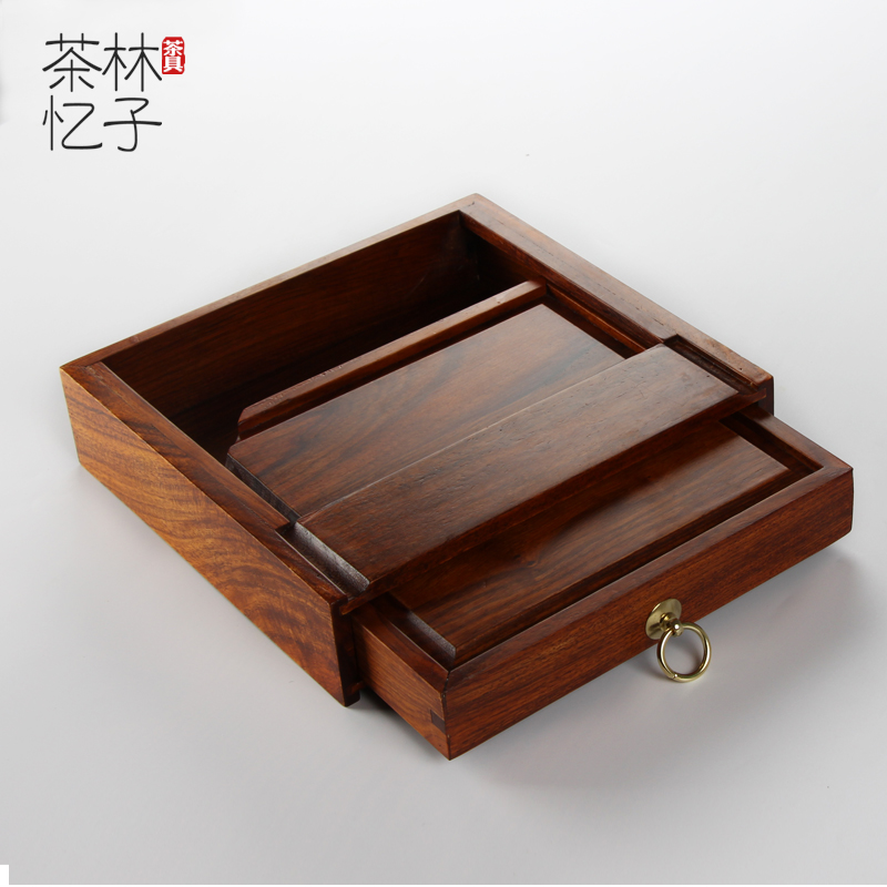 花梨木单层茶饼储茶盒
