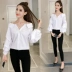 2018 mùa thu của phụ nữ Hàn Quốc phiên bản mới của từ vai chic dài tay áo sơ mi dây đeo áo sơ mi trắng nữ áo sơ mi lỏng lẻo áo sơ mi nữ dài tay cao cấp Áo sơ mi