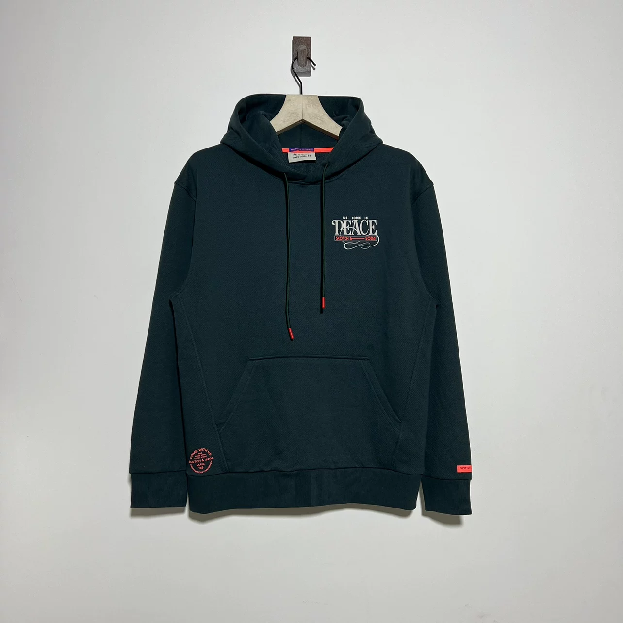 [S.L] SCOTCH & SODA новая 169194 мужской плюшевый бархатный принтовый худи с капюшоном