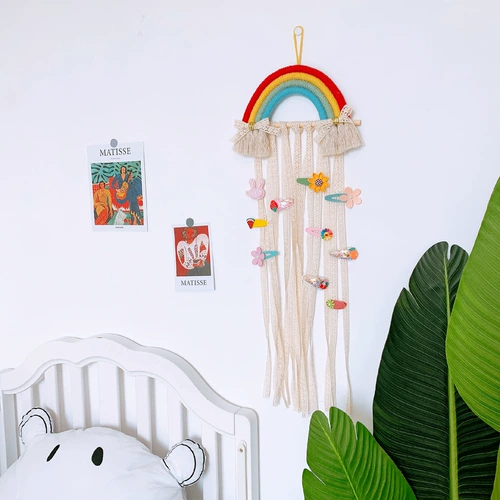 Брендовая детская заколка для волос, система хранения, аксессуар для волос, детские радужные шпильки для волос, настенное крепление