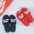 Dép thể thao Nike BENASSI bãi biển bột trắng khâu chữ laser đen trắng logo 343881 dép nam quai ngang Dép thể thao