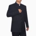 Của nam giới phù hợp với áo dài một mảnh áo sơ mi áo khoác đứng cổ áo quần áo Trung Quốc ăn mặc gió quốc gia cộng với phân bón C phiên bản trung niên Tang phù hợp với