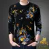 Mùa thu người đàn ông trẻ của phần mỏng in Hàn Quốc áo len dài tay dệt kim cashmere áo len nam dài tay T-Shirt nam quần áo blazer nam Áo len Cashmere