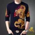 Mùa thu người đàn ông trẻ của phần mỏng in Hàn Quốc áo len dài tay dệt kim cashmere áo len nam dài tay T-Shirt nam quần áo blazer nam Áo len Cashmere