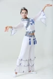 Сине-белый этнический классический костюм для танцевального шоу, 2020