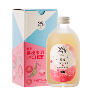 香甜荔枝果酒 有时独角兽半熟轻发酵荔枝酒 果味配制酒 甜酒330ml