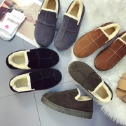 Giày đế thấp giúp giày cotton nữ 2017 mùa đông mới đế dày dẹt cộng với nhung dày đáy giày lười lười giày tuyết ấm áp
