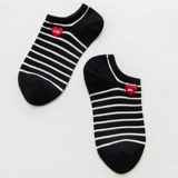 Японские хлопковые носки г -жа SOS, Love вышитые полосатые носки для лодок, универсальные скрытые хлопковые носки DW34