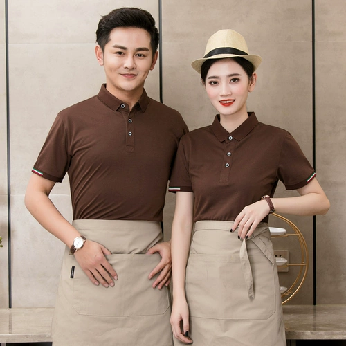 Летняя черная хлопковая футболка polo для работы подходит для мужчин и женщин, делается под заказ