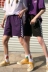 Harajuku phong cách Hàn Quốc ins retro mạng lưới màu đen và trắng lỏng bf thể thao giản dị quần short sinh viên nam giới và phụ nữ các cặp vợ chồng quần thủy triều Quần short