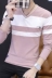 Mùa xuân mỏng nam áo sơ mi V-Cổ người đàn ông mới của dài tay T-Shirt Hàn Quốc phiên bản của khí đẹp trai 桖 mặc bên ngoài áo sơ mi quần áo phổ biến của nam giới áo phông rộng nam Áo phông dài