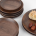 Gỗ cho biết gỗ óc chó màu đen tấm phong cách Nhật Bản trái cây bằng gỗ tấm tròn tấm gỗ khay sáng tạo khay trà gỗ khay trà gỗ chạm khắc Tấm