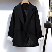 Nhỏ màu đen phù hợp với nữ 2018 mùa thu mới Hàn Quốc phiên bản của quá khổ lỏng kích thước lớn chic casual suit jacket
