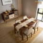 Nhà hàng đồng chủ đồ nội thất gỗ đồng rắn bàn ăn gỗ và ghế hiện đại tối giản bên tủ rượu nhà Jin Yun Tiancheng - Bộ đồ nội thất ghế gấp thông minh