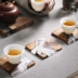 Ngôi nhà nhỏ Handmade Sáng tạo Gỗ Thông Gỗ Thông Nhựa Nồi Ấm Khay Khay Chủ Nhật Bản Bộ Trà Zen - Trà sứ