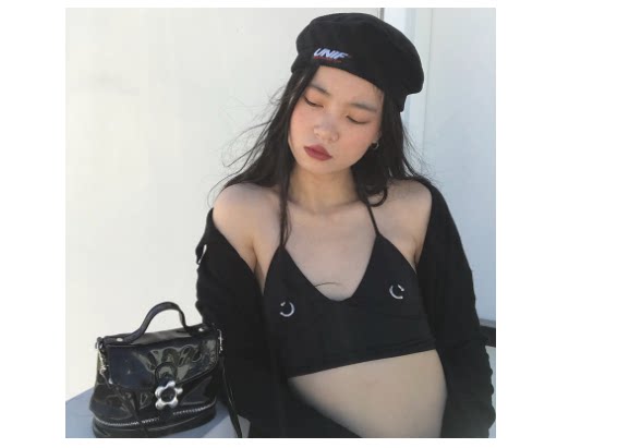 European and American explosion small iron rings women's small vest