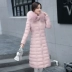 2018 mới mùa đông quần áo dày phần dài trên đầu gối Hàn Quốc phiên bản của tự trồng bông áo khoác nữ lớn cổ áo lông thú xuống bông coat jacket bông áo khoác Bông