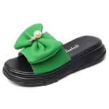 Брендовые зеленые тапочки, обувь, сетчатые высокие слайдеры на платформе, юбка, коллекция 2023, популярно в интернете, большой размер