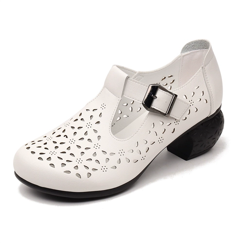 Белые туфли, обувь для кожаной обуви, летние танцующие сапоги для матери, мягкая подошва, из натуральной кожи, большой размер