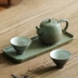 Một bình, hai tách, bộ trà, cốc hành khách nhanh bằng gốm, hai tách, ấm trà, bàn bọt khô, bộ ấm trà đơn giản, du lịch xách tay - Trà sứ