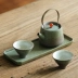 Một bình, hai tách, bộ trà, cốc hành khách nhanh bằng gốm, hai tách, ấm trà, bàn bọt khô, bộ ấm trà đơn giản, du lịch xách tay - Trà sứ bình pha trà thủy tinh lock&lock Trà sứ