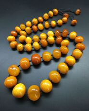 Украшения на шею 特别老的天然无优化波罗的海老蜜蜡项链 长111cm 重达238克！！