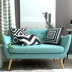 Bắc Âu và Mỹ phong cách mô hình trang trí phòng thiết kế sofa gối Địa Trung Hải đệm giường bằng màu đen và trắng sọc hình học màu xanh lá cây Trở lại đệm / Bolsters
