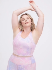 Костюм для фитнеса 2254欧美胖mm特大码粉色珠光高腰速干裤运动文胸健身200300400斤