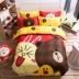 Thomas Dinosaur Sheets Ba mảnh hoạt hình Cotton Pikachu Chăn Cover Trẻ em Giường Cotton bốn mảnh giá chăn ga gối đệm Bộ đồ giường bốn mảnh