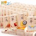 100 ký tự Trung Quốc Domino trẻ em của đồ chơi giáo dục 1-3-4-5-6 tuổi nhận thức bản đồ học tập khối xây dựng Khối xây dựng