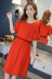 Cho con bú dress 2018 mùa hè mới đoạn dài off-the-vai voan váy sau sinh hot mom out ăn cho con bú quần áo đầm xoắn eo cao cấp Váy eo cao