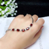 Bong bóng vòng đeo tay garnet tự nhiên nữ S925 sterling bạc đơn vòng tròn đơn giản không gây dị ứng đá phụ nữ thời trang Nhật Bản và Hàn Quốc - Vòng đeo tay Clasp vòng đá phong thủy Vòng đeo tay Clasp