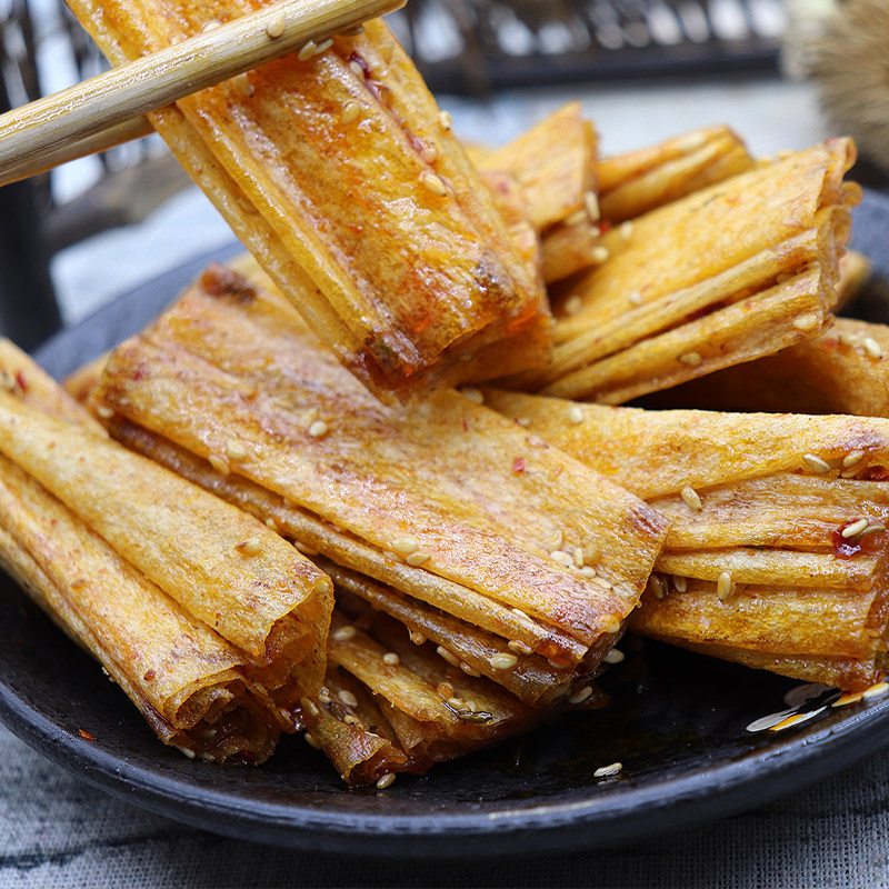 湖南特产豆干辣条片豆皮卷