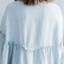 [清 濯] Pleated Lantern Sleeve vòng cổ cao eo Casual váy - trắng Váy eo cao